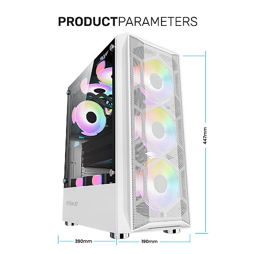 Armaggeddon Gaming Case ATX 3xARGB TRITRON 2 White