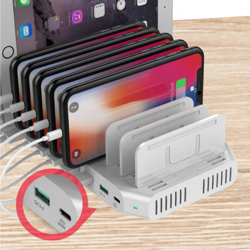 Unitek Y-2190 10-port 160W Charging Station 8x 2.4A + 1x QC3.0 + 1x PD60W