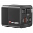 Verbatim Charger Wall 65W GaN 2-Port Retractable Cable & Display