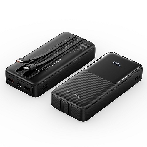 Vention Powerbank 20000mAh 22.5W Built-in USBC+Lighting Black FHPB0