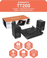 Oakcastle TT200 Belt Drive Turntable with 2x External 50W Speakers