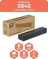Majority Oakcastle SB40 Soundbar 60W BT-HDMI & Remote Control