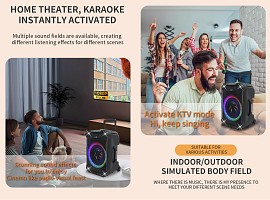 N-Gear FLASH1040 10 Portable Karaoke Speaker with 1x Wireless Mic LED Lights USB & BT