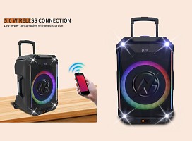 N-Gear FLASH1040 10 Portable Karaoke Speaker with 1x Wireless Mic LED Lights USB & BT