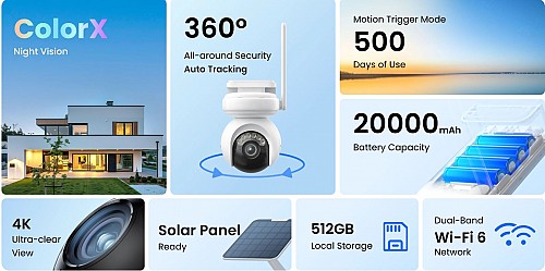 Reolink BP Outdoor Battery Camera 4K Altas (24/7 recording) (B660) Bundle