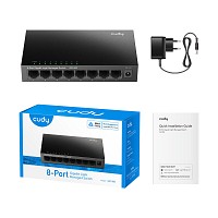 Cudy Switch Gigabit Ethernet Cloud Easy-Managed 8-Port GS108E (+ power supply )