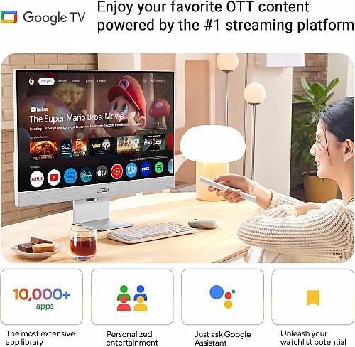 ASUS Monitor Smart 32 4K Google TV, Chromecast, Speakers, USB-C/HDMI ZenScreen MS32UC