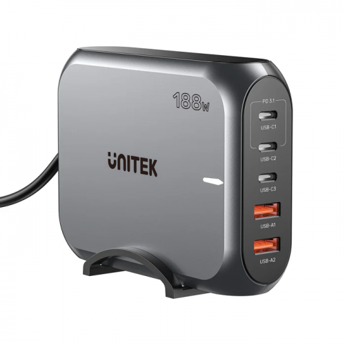 Unitek Charge Desktop 188W 5-Port PD3.1 GaN Station 140W P1234A (UK)