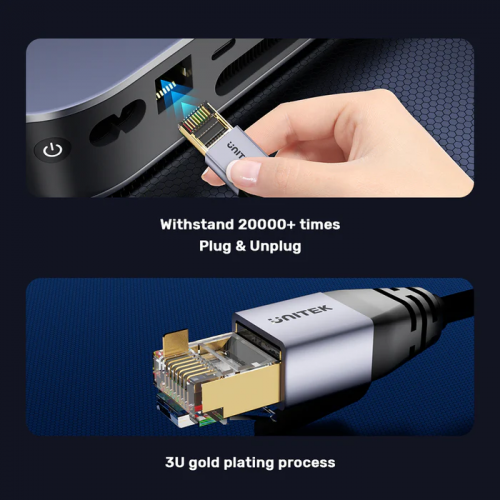 Unitek Network Patch Cable CAT8 Black 10.0m C18149A-10M