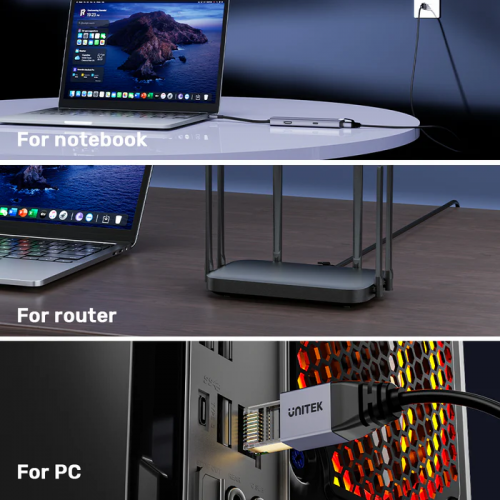 Unitek Network Patch Cable CAT8 Black 10.0m C18149A-10M