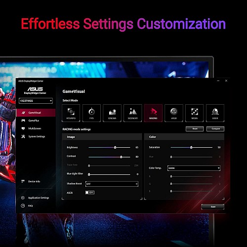 ASUS Monitor ROG Strix Gaming 27 2K Curved 180Hz HDR USB-C Ergonomic XG27WCS