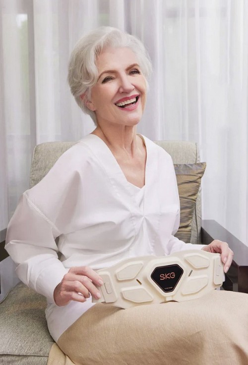 SKG Waist Massager Hot Compress-TENS-Vibration-Moxib & APP W9 Pro