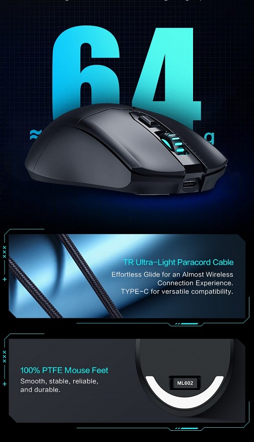 Thunderobot ML602 SE Wireless Gaming Rechargeable Mouse White