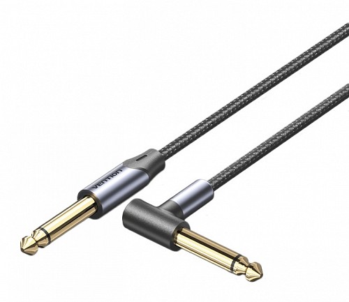 Vention AUDIO 6.3mm M-M Braided Cable Right Angle 5.0m BKEHJ