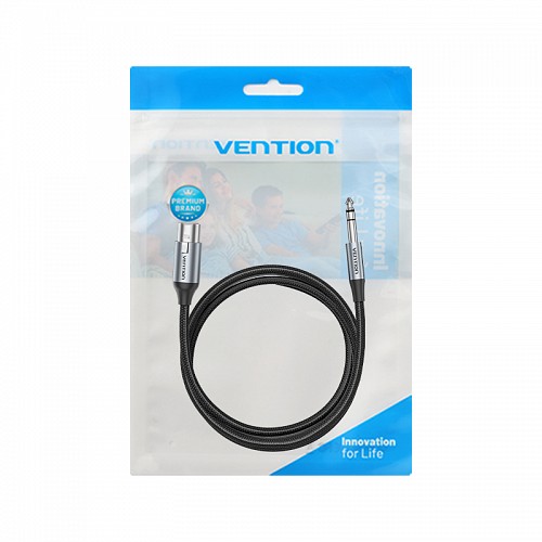 Vention AUDIO 6.3mm to XLR M-F Cable Braided-Metal 1.0m BKGHF