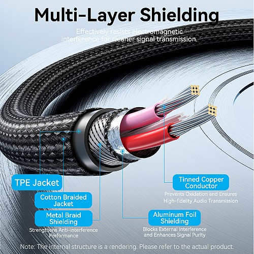 Vention AUDIO 6.3mm to XLR M-F Cable Braided-Metal 1.0m BKGHF
