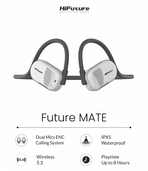 HiFuture Headphones Open Ear FutureMate Grey-White