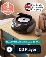 Oakcastle CD250 Portable CD Player Boombox with Bluetooth & FM Radio Mains or Battery Powered