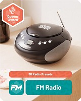 Oakcastle CD250 Portable CD Player Boombox with Bluetooth & FM Radio Mains or Battery Powered
