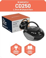 Oakcastle CD250 Portable CD Player Boombox with Bluetooth & FM Radio Mains or Battery Powered