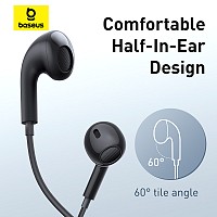 Baseus Earphones Wired Type C CZ17 Black