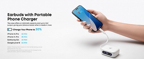 Anker Soundcore P41i T Earbuds with Portable Phone Charger (Built-in) White