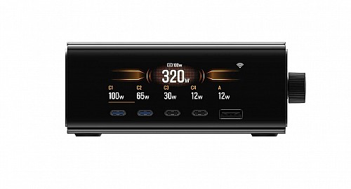 EcoFlow RAPID Pro Desktop Charger 320W - Can Charge 6 devices at once including RAPID Pro Powerbanks in 20mins - LCD Display & APP Control