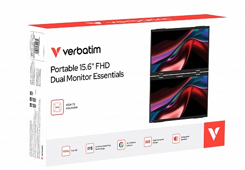 Verbatim Monitor Portable 2 x 15.6 Full-HD Monitors