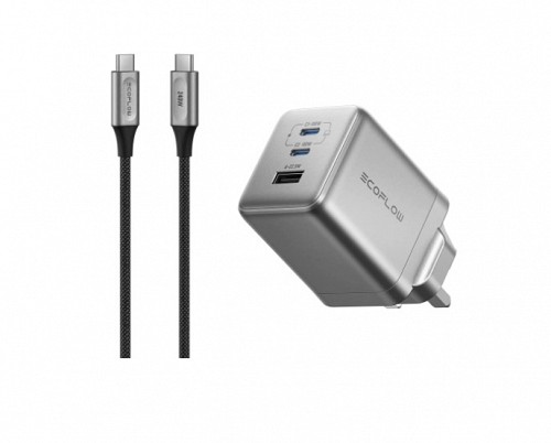 EcoFlow Charge Wall RAPID Pro 100W 3 Ports GaN UK Silver