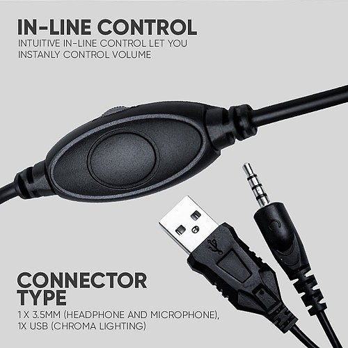 Armaggeddon PULSE 1 Chroma Gaming Headset 3.5mm 2.1 40mm White