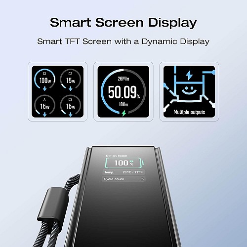 EcoFlow Charge Powerbank RAPID 25000mAh 170W + 100W Built-In & Retractable Cable Black