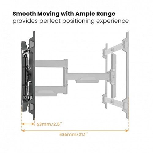 Brateck TV Mount 60x40 Turn 4-Arm 54cm Ext LPA77-466