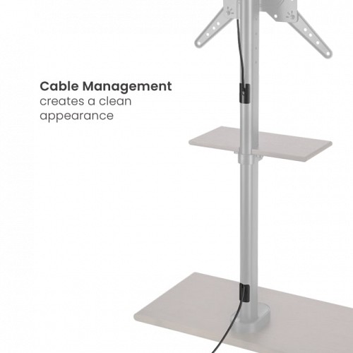 Brateck TV Floorstand 40x40 1.07m 35kg Shelf & MDF FS41-44T-02