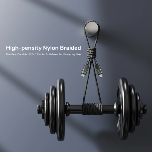 Unitek USB-C Cable PD60W Braided with Display 1.0m C14158A-1M