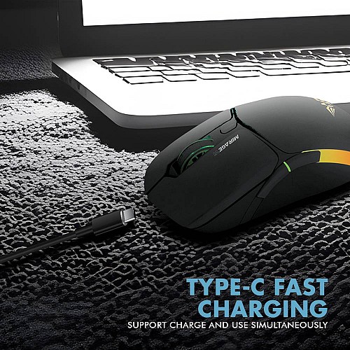 Armaggeddon Gaming Mouse Wired+2.4G+BT Recharge 600mAh MIRAGE-VI Black