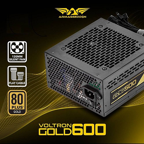 Armaggeddon Gaming PSU 600W Modular & Certified 80+ VOLTRON GOLD 600 Black