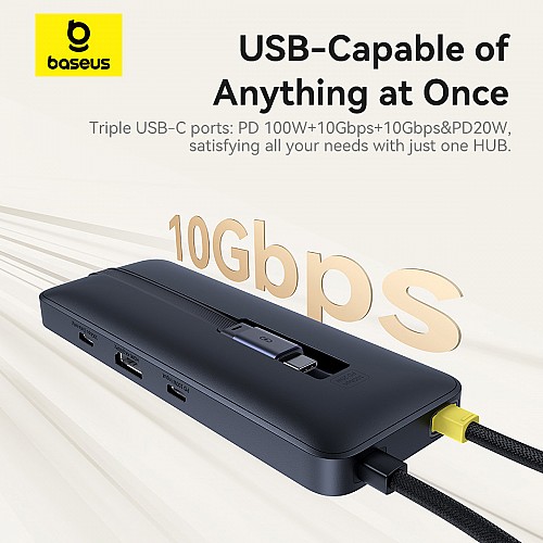Baseus NOMOS Dual Fast Charging 6-in-1 USB Hub 4kHDMI & PD100W