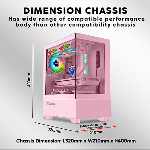 Armaggeddon Gaming Case M-ATX AQUARON Duplex Black (Bottom USB Ports-310mm VGA)