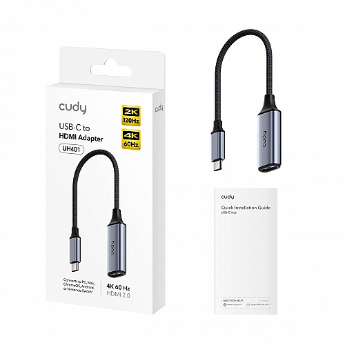 Cudy Converter USB-C to HDMI Adaptor 4K60Hz Aluminium UH401
