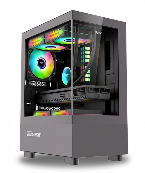 Armaggeddon Gaming Case M-ATX AQUARON Duplex Black (Bottom USB Ports-310mm VGA)