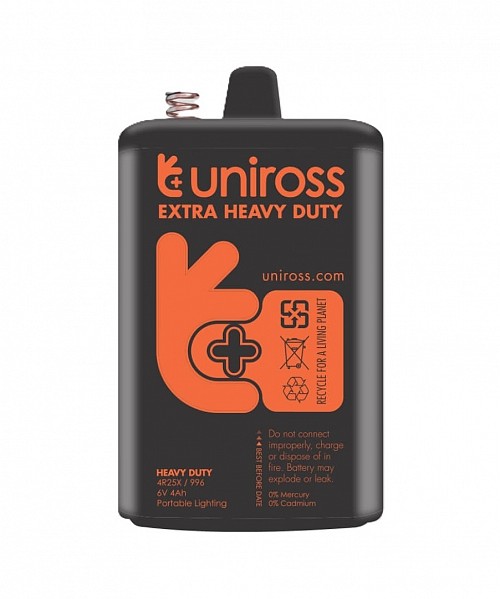 Uniross 4R25 6V Zinc Carbon Battery (1pc)