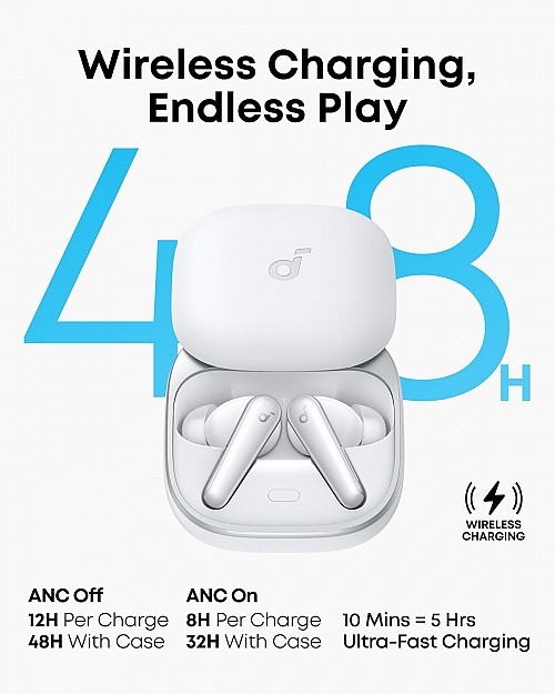 Anker Soundcore Liberty 5 Earphones ANC with Dolby Audio (White)