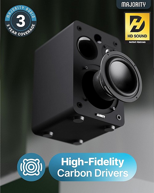 Majority Speakers Active D70X 70W 2.0 BT/USB/Phono/HDMI ARC Black (pair)