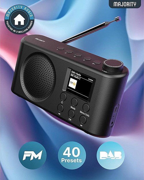 Majority Radio ORWELL Pro Portable with Display & Bluetooth-USB-FM Radio