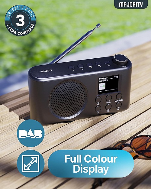 Majority Radio ORWELL Pro Portable with Display & Bluetooth-USB-FM Radio