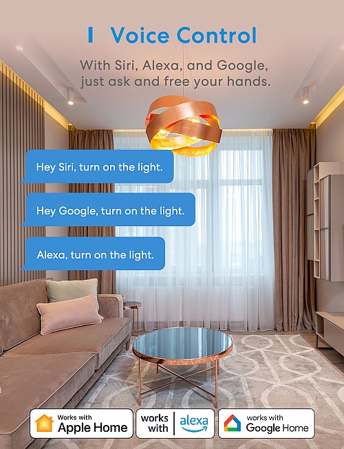 Meross Homekit Smart Wi-Fi Wall Switch 1-Gang 2-way MSS550HK-EU