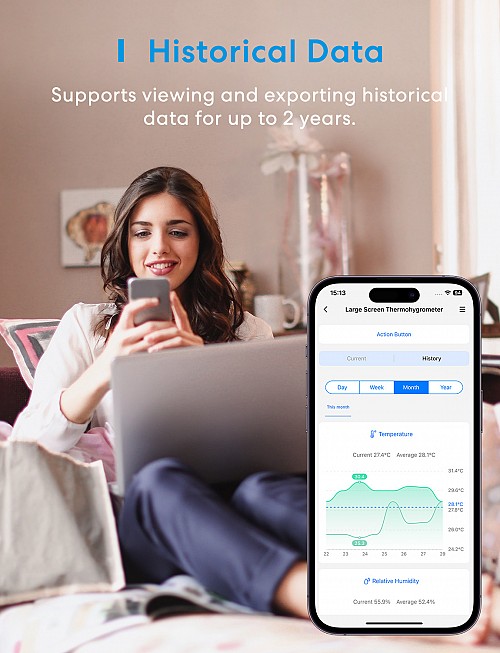 Meross Homekit Smart Temperature & Humidity Sensor (Matter) MS130MA-EU