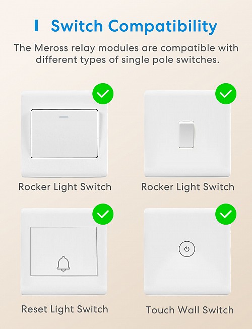 Meross Homekit Smart Wi-Fi In-Wall Switch 10A (Matter) MSS815MA-UN