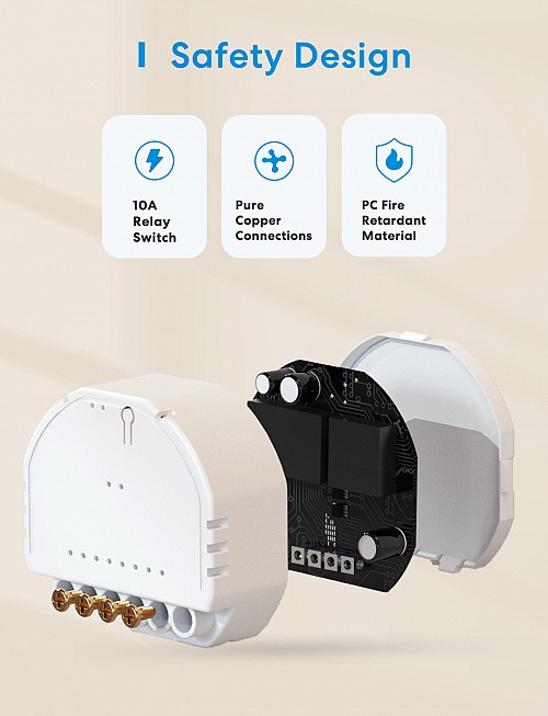 Meross Homekit Smart Wi-Fi In-Wall Switch 10A (Matter) MSS815MA-UN