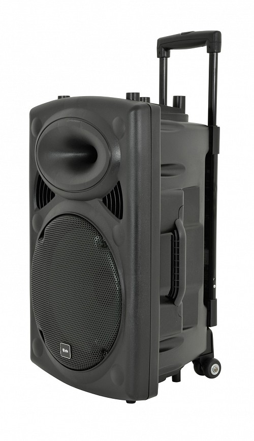 QTX QR12PA 12 Professional Portable Karaoke & PA Speaker with 2x Wireless Microphones, Bluetooth USB & FM 178.847UK